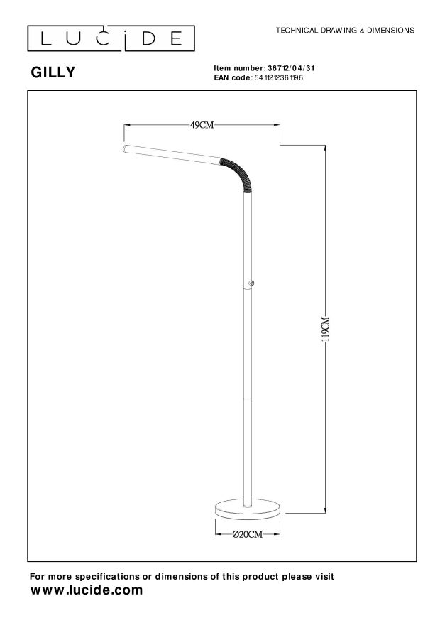 Lampa podłogowa GILLY 36712/04/31 - Lucide - obrazek 4