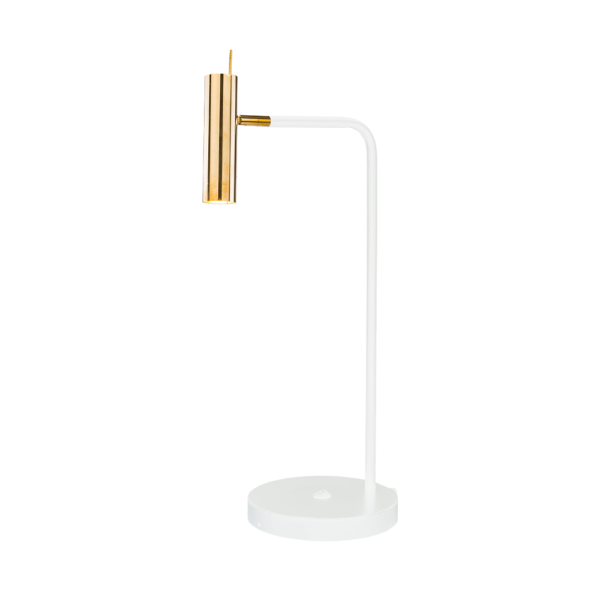 Lampa stołowa Amos - Mosiądz polerowany-biała (635 mm) 8907 - Antigo