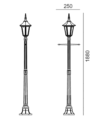 Latarnia klasyczna ogrodowa MILANO 401W - Norlys - obrazek 2
