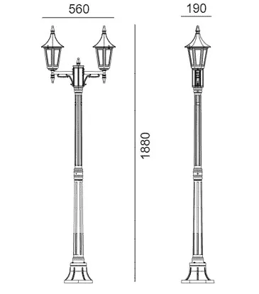 Latarnia ogrodowa klasyczna RIMINI 402B - Norlys - obrazek 2