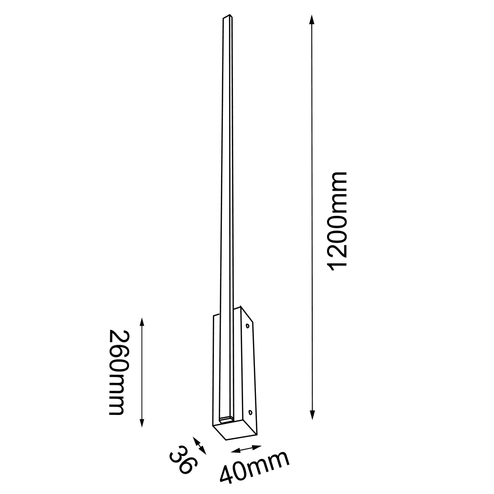 Kinkiet Slim W 120 - Czarny (1200 mm) 4000K 4024 - Antigo - obrazek 2