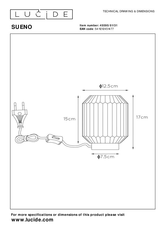 Lampa stołowa SUENO 45595/01/31 - Lucide - obrazek 5