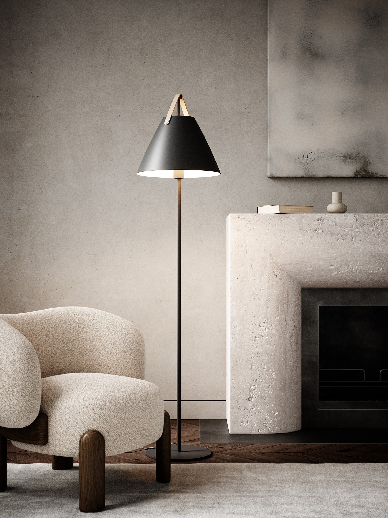 Lampa podłogowa czarna Strap 46234003 - Design For The People - obrazek 3