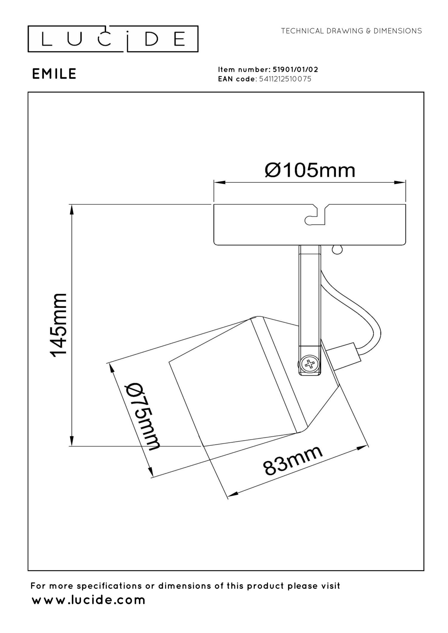 Lampa sufitowa EMILE 51901/01/02 - Lucide - obrazek 6