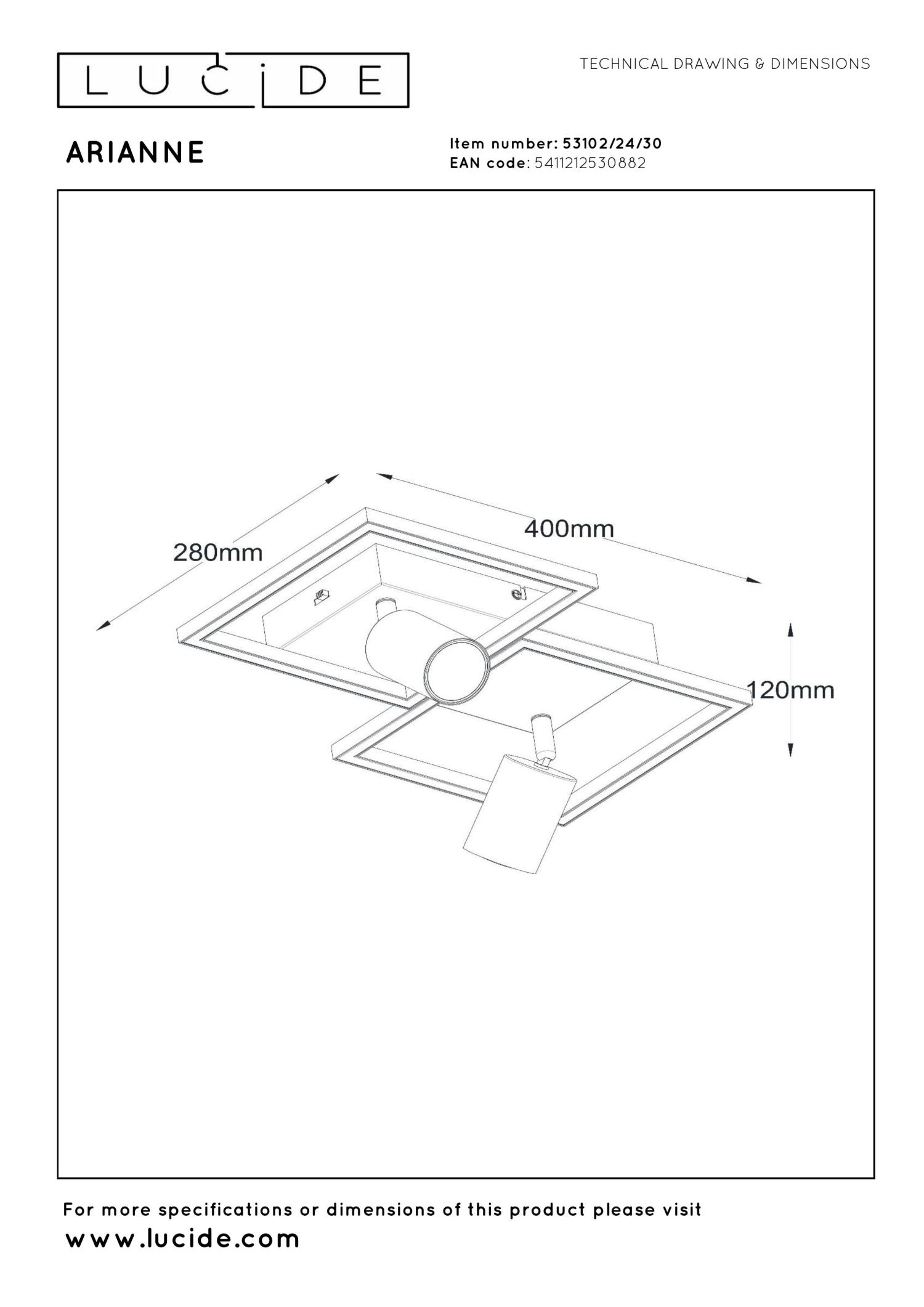 Lampa sufitowa ARIANNE 53102/24/30 - Lucide - obrazek 5