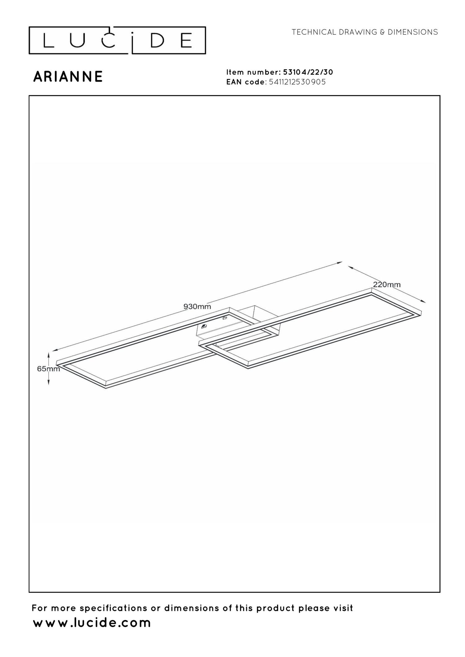 Lampa sufitowa ARIANNE 53104/22/30 - Lucide - obrazek 6