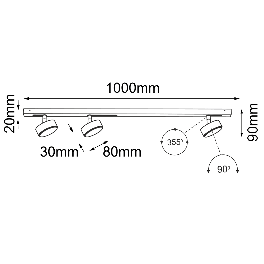 Liniowa oprawa sufitowa nowoczesna Antigo DROP line 3 move – biała, 3 × GX53 – 1026 - obrazek 2