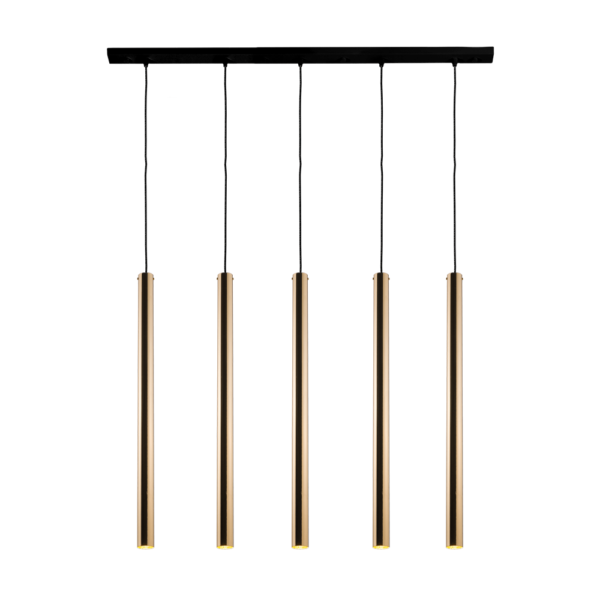 Lampa wisząca Akadi 5 - Mosiądz polerowany-czarna (700 mm) 8887 - Antigo
