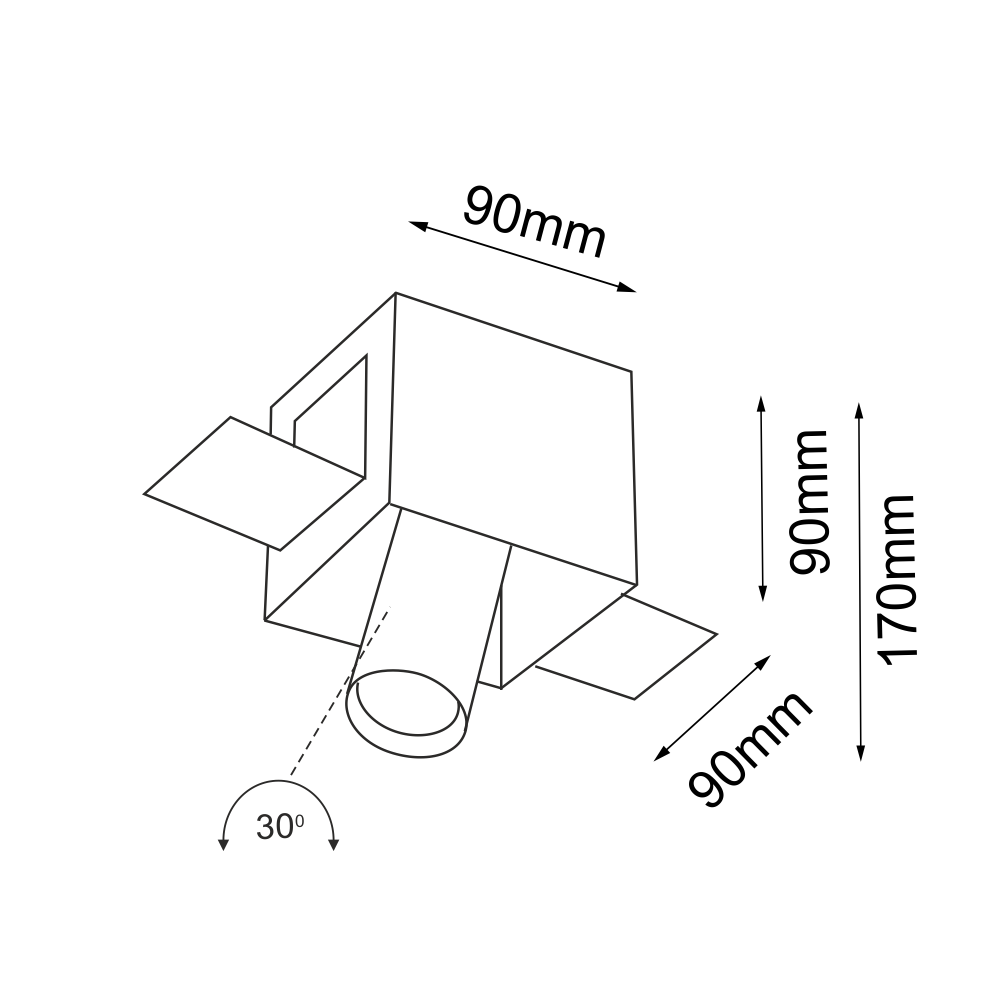Lampa wpuszczana Yamato 1 - Czarna 3036 - Antigo - obrazek 2