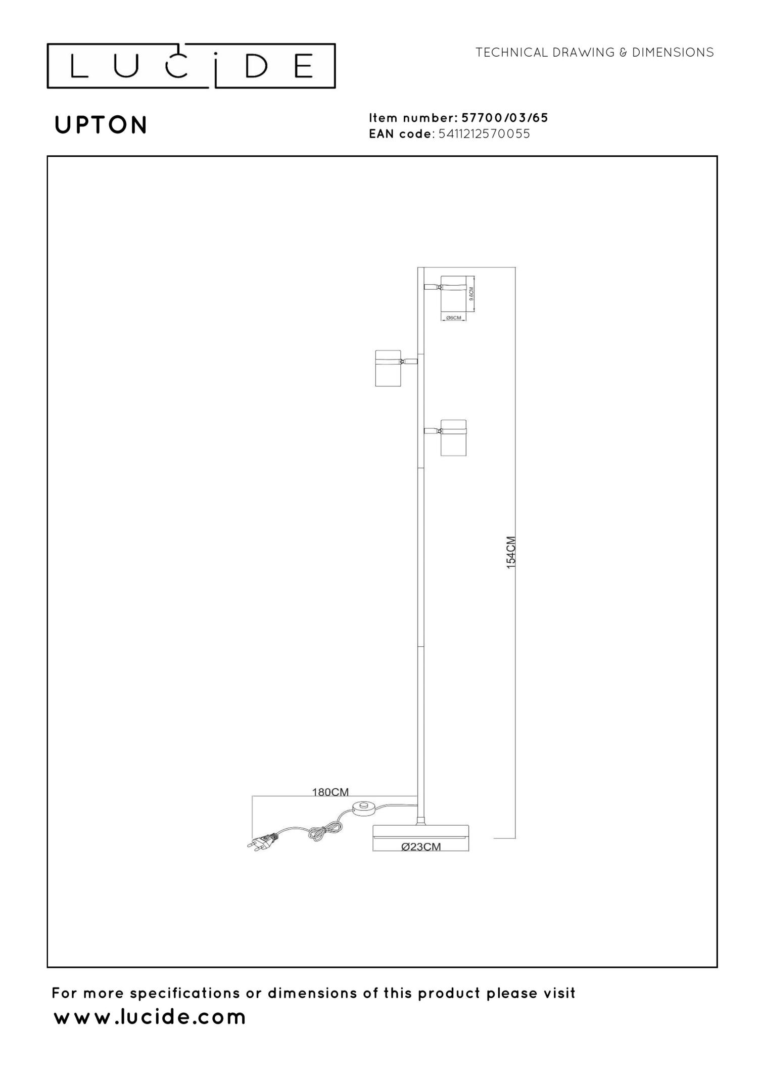 Lampa podłogowa UPTON 57700/03/65 - Lucide - obrazek 6