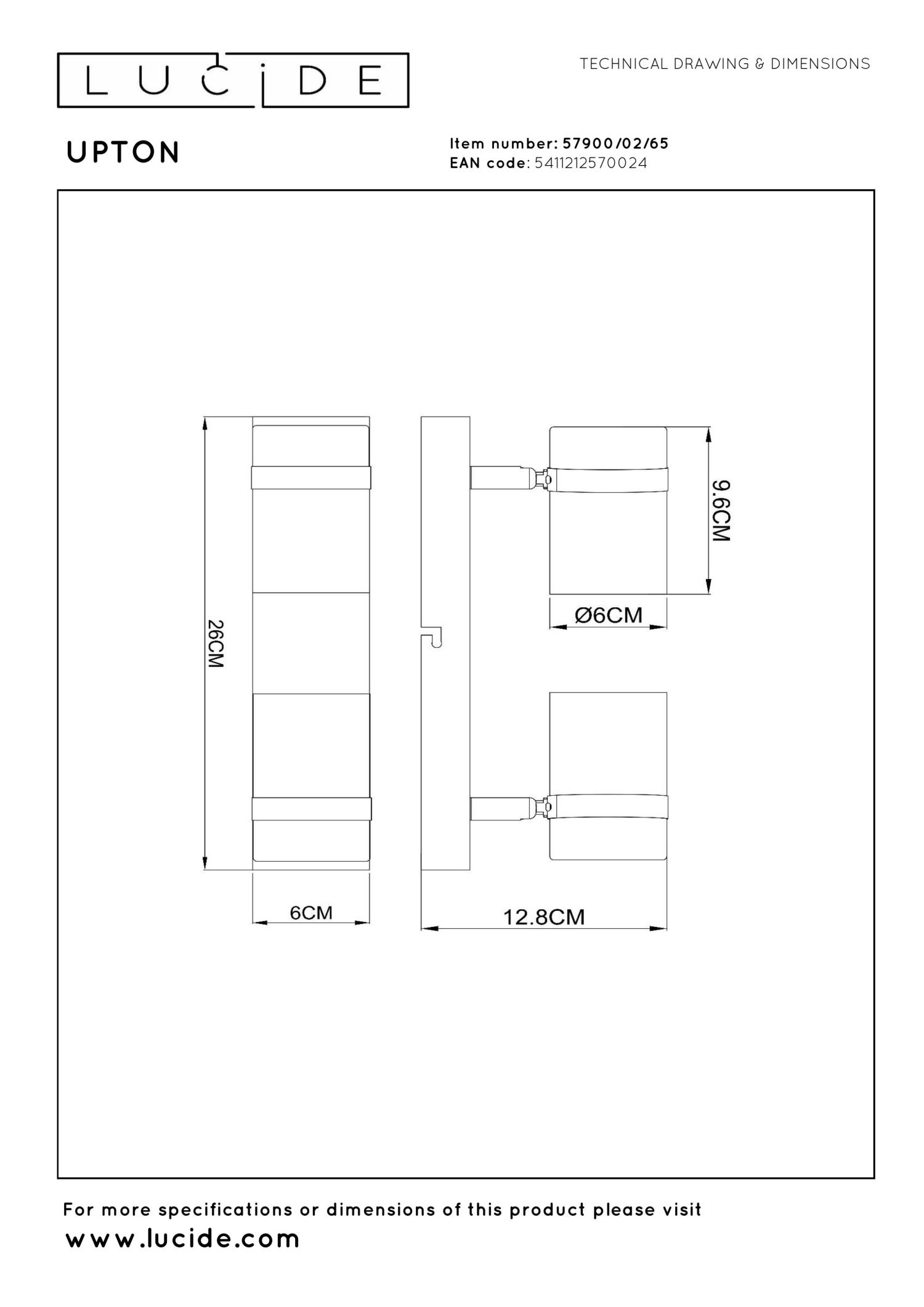 Lampa sufitowa UPTON 57900/02/65 - Lucide - obrazek 5