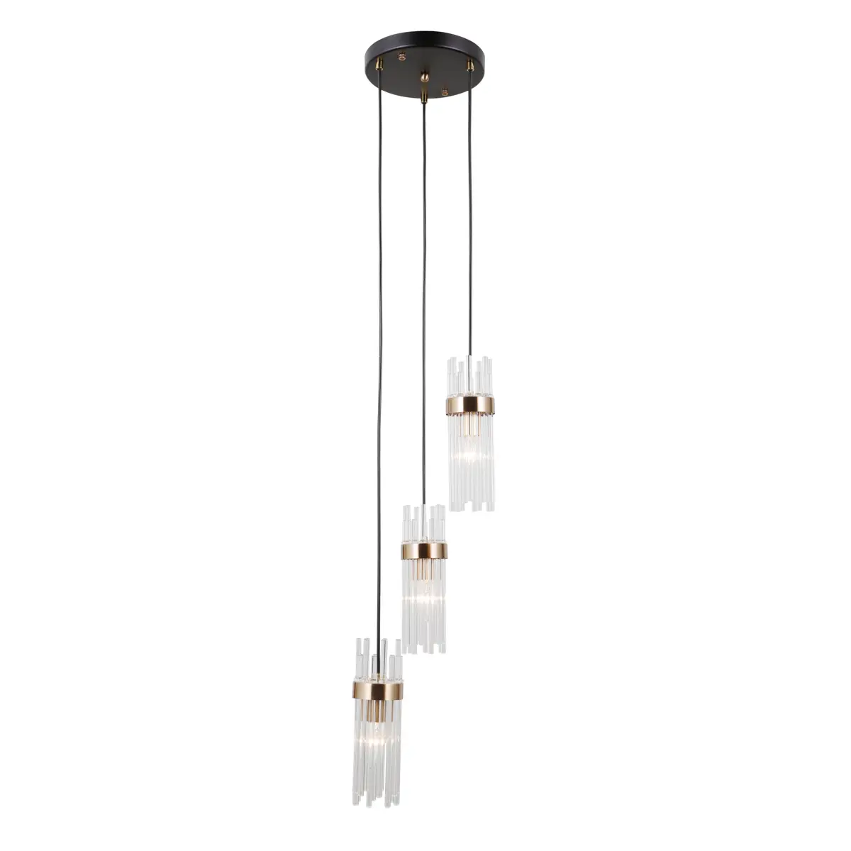 Lampa wisząca Taraso PND-40760-3-BK-HBR - Italux - obrazek 2
