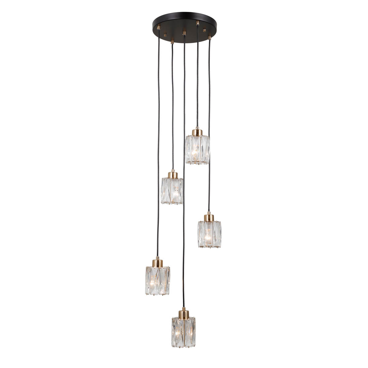 Lampa wisząca Torno PND-40813-5R-BK-HBR - Italux - obrazek 2