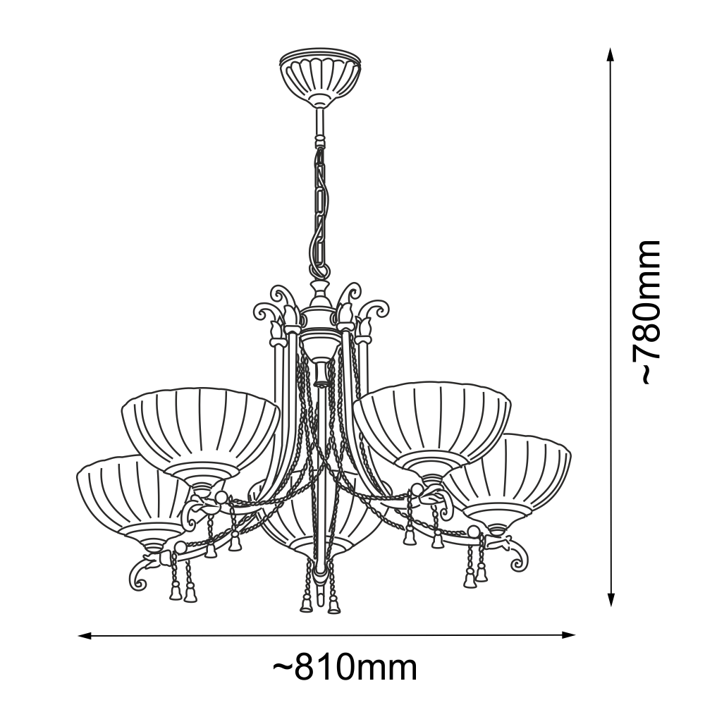 Lampa wisząca Granda 5 - Patyna połysk (810 mm) 8315 - Antigo - obrazek 2