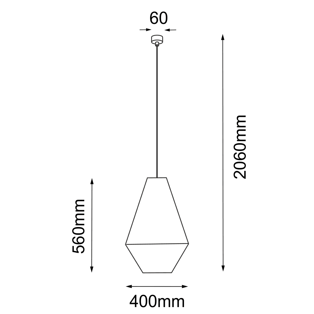 Lampa wisząca Hagata 1 - Szara (400 mm) 5124 - Antigo - obrazek 2