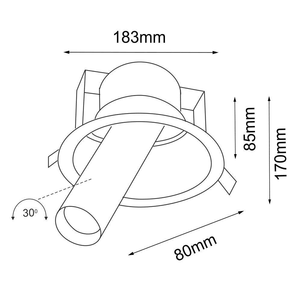 Lampa wpuszczana Yakumo 2 - Biała 7807 - Antigo - obrazek 2