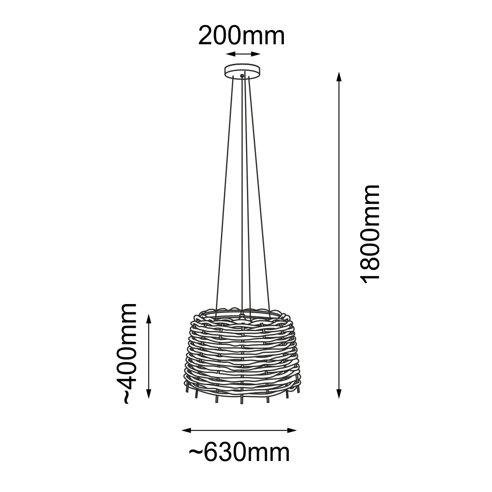 Lampa wisząca Suami O 60 - Czarna-Srebrny mat (630 mm) 5090 - Antigo - obrazek 2