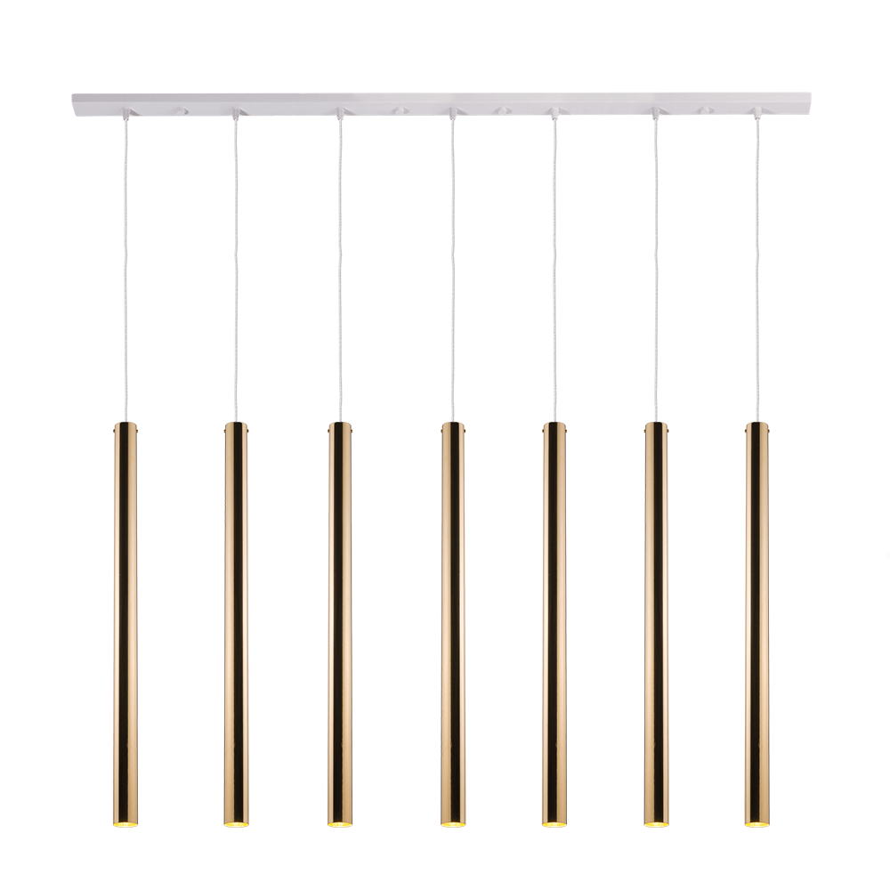 Lampa wisząca Akadi 7 - Mosiądz polerowany-biała (700 mm) 8890 - Antigo