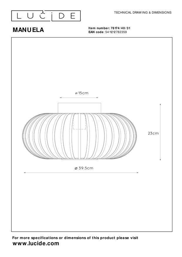 Lampa sufitowa MANUELA 78174/40/31 - Lucide - obrazek 6