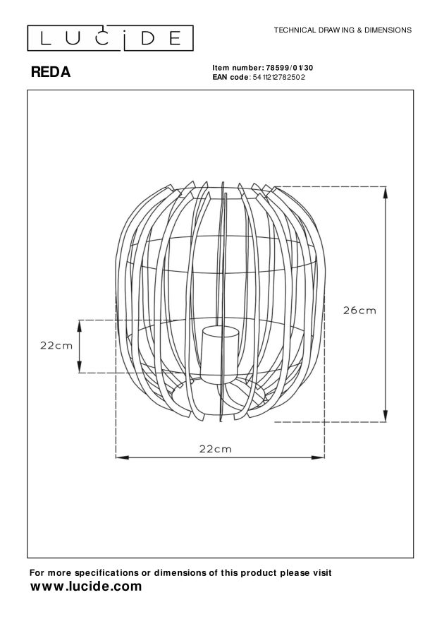 Lampa stołowa REDA 78599/01/30 - Lucide - obrazek 6