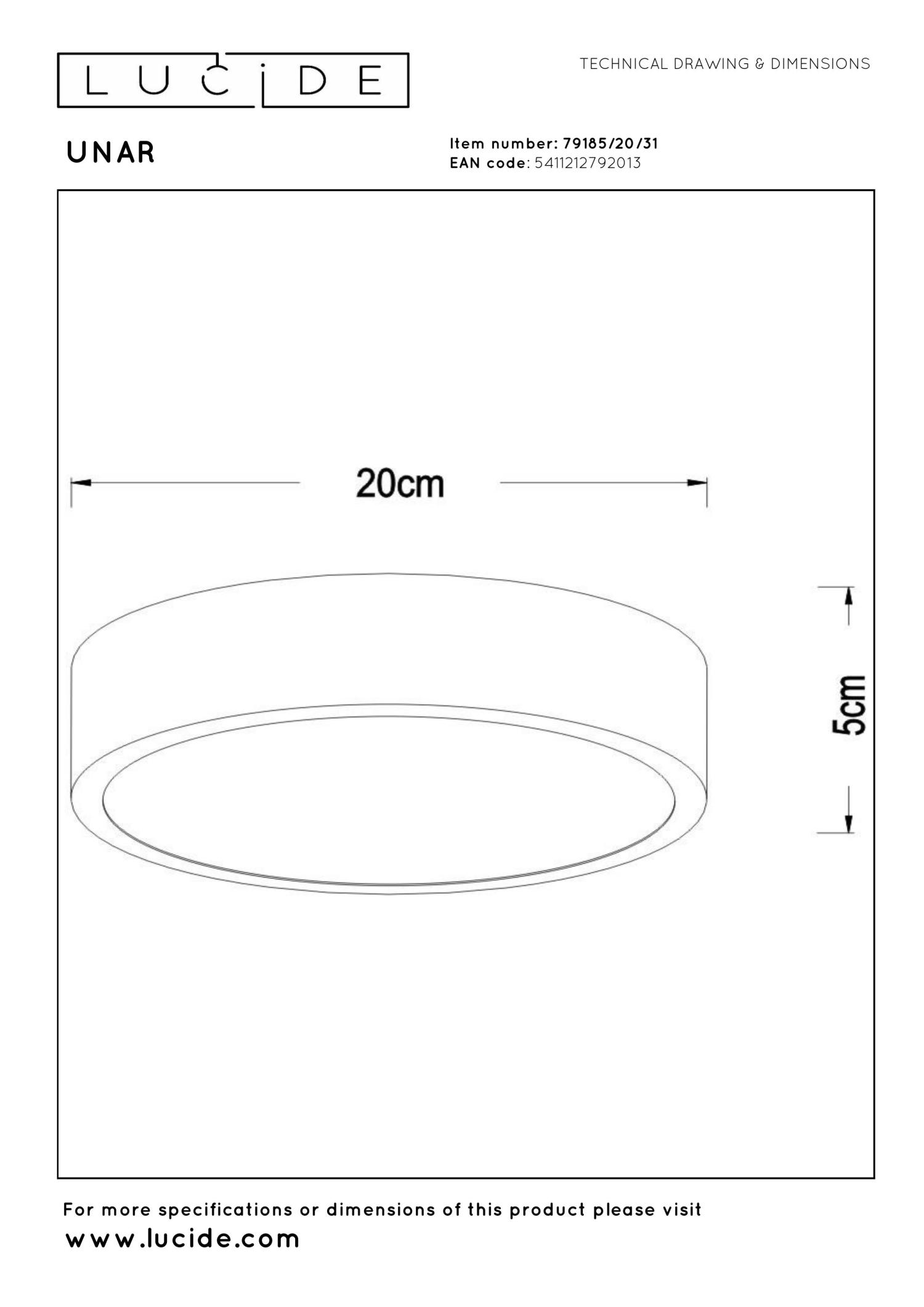 Lampa sufitowa UNAR 79185/20/31 - Lucide - obrazek 5