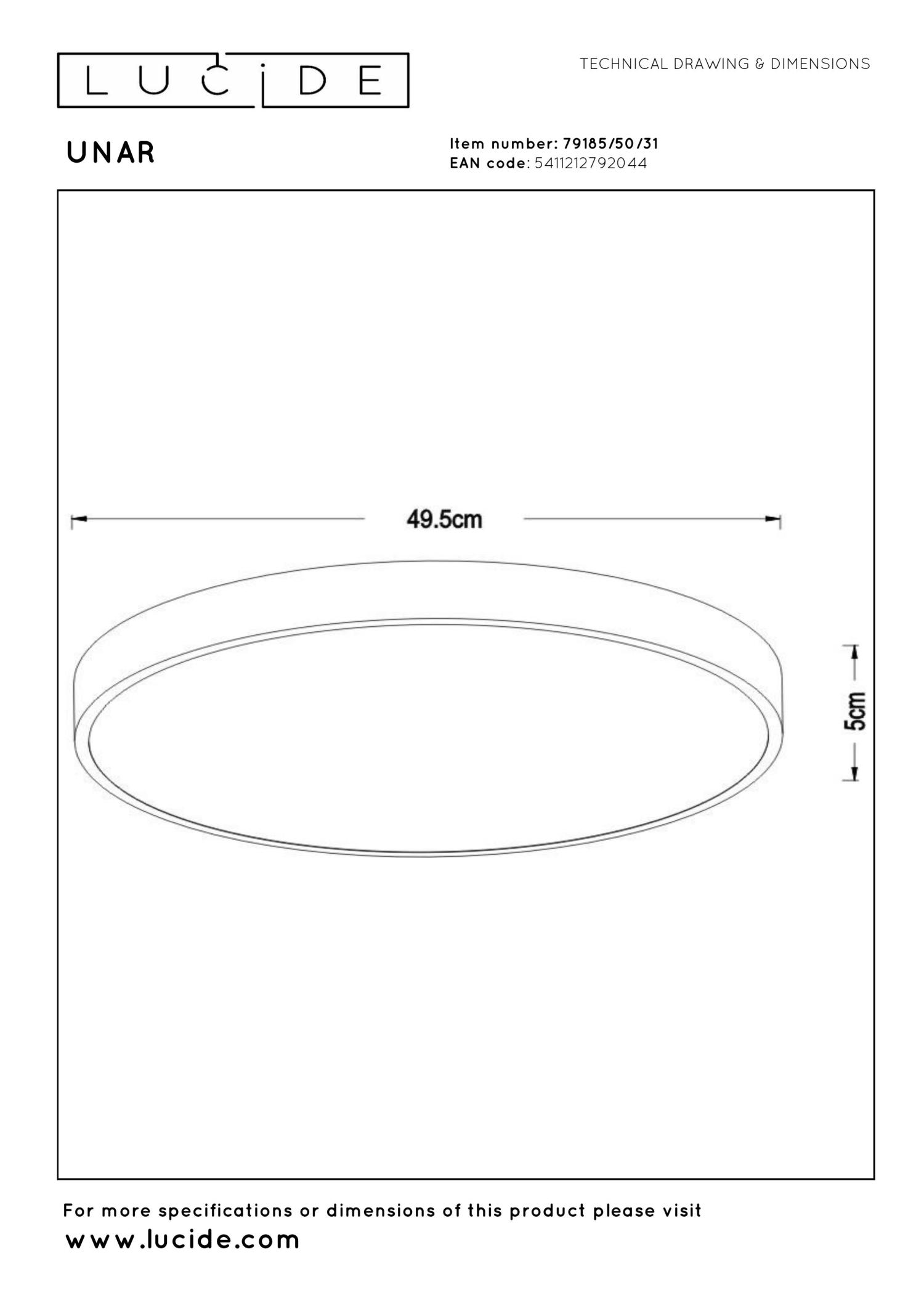 Lampa sufitowa UNAR 79185/50/31 - Lucide - obrazek 5