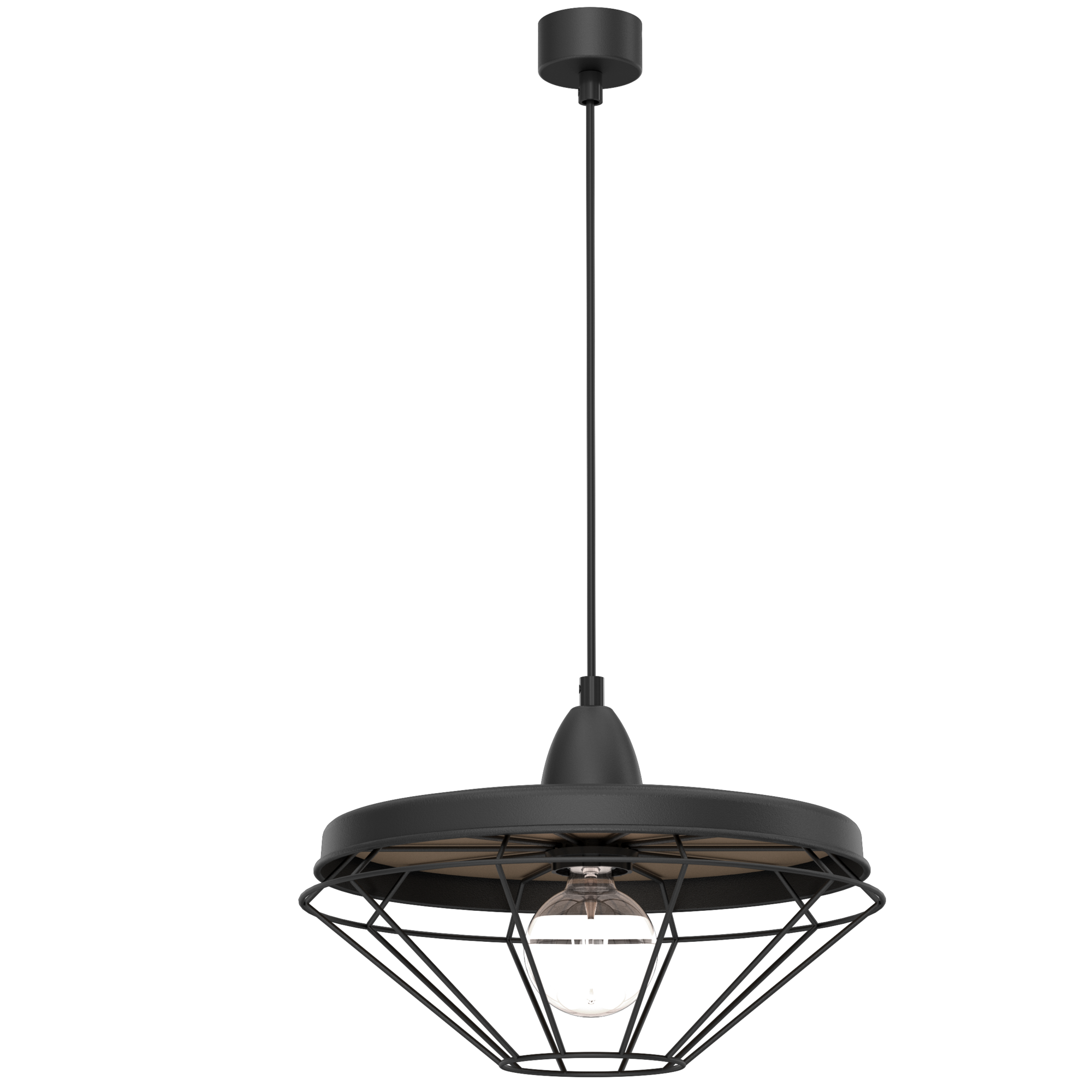 Lampa wisząca Alkaba - Czarna-Srebrny mat (325 mm) 5013 - Antigo