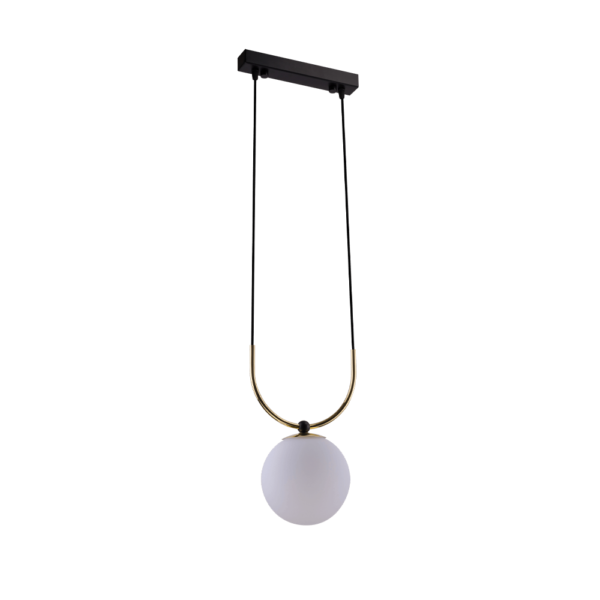 Lampa wisząca Balos - Mosiądz polerowany-czarna 8162 - Antigo