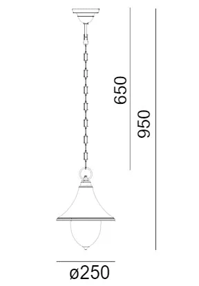Lampa wisząca ogrodowa FLORENCJA 800A/B - Norlys - obrazek 2