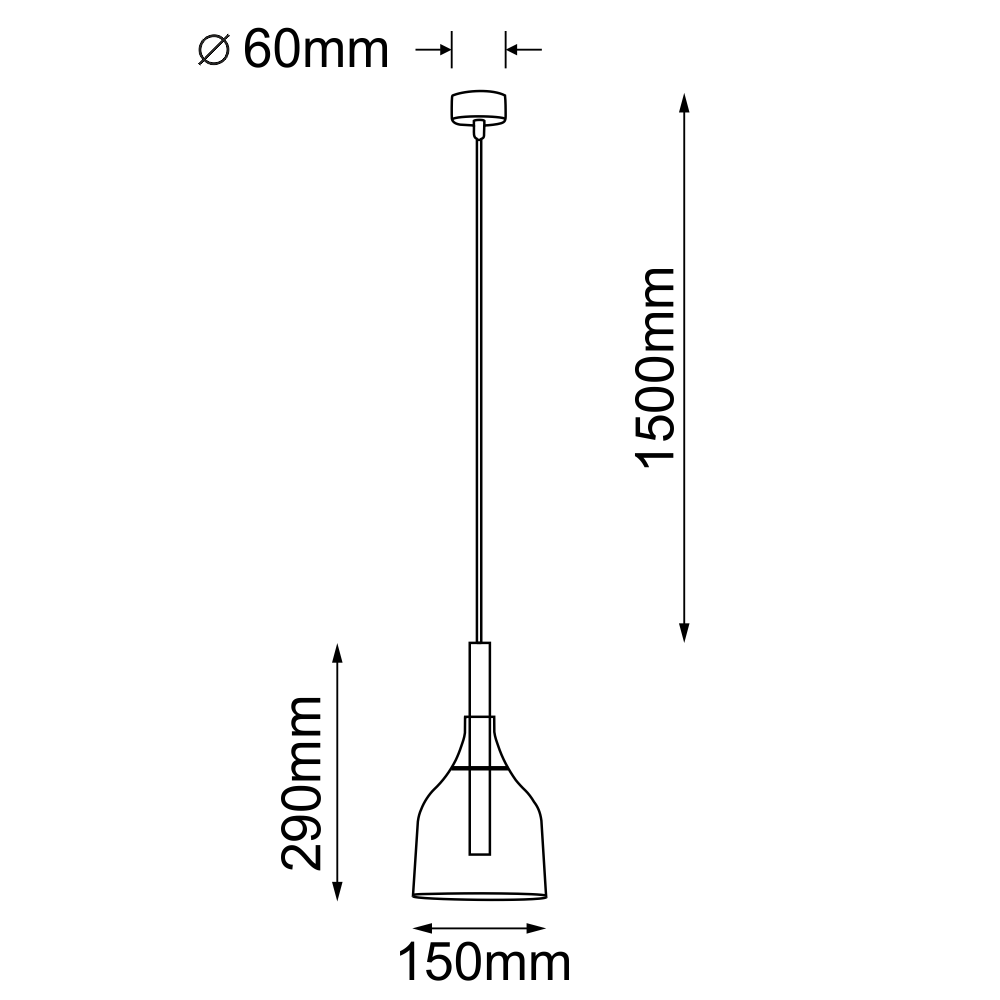 Lampa wisząca Botor 1 - Czarna (150 mm) 5095 - Antigo - obrazek 2