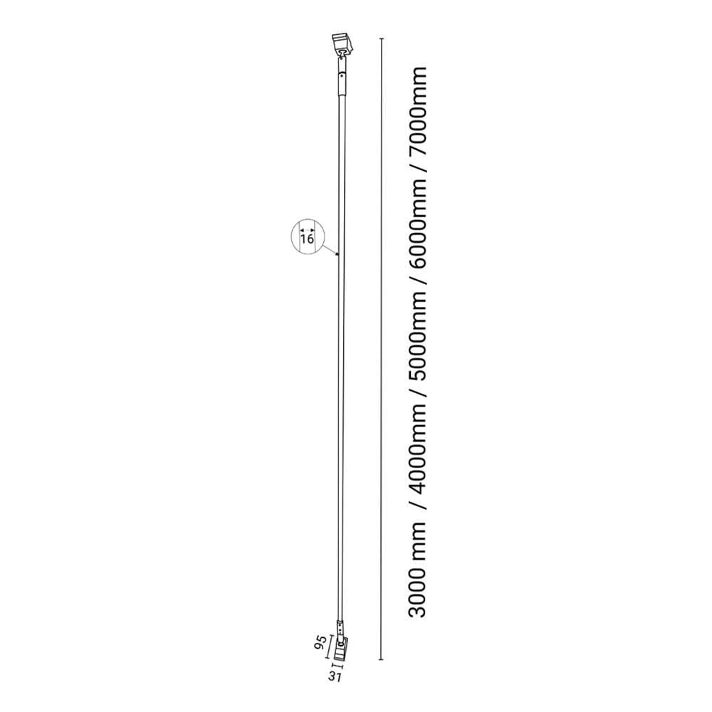 Lampa liniowa Surika - Czarna (6000 mm) 4000K 6034 - Antigo - obrazek 2