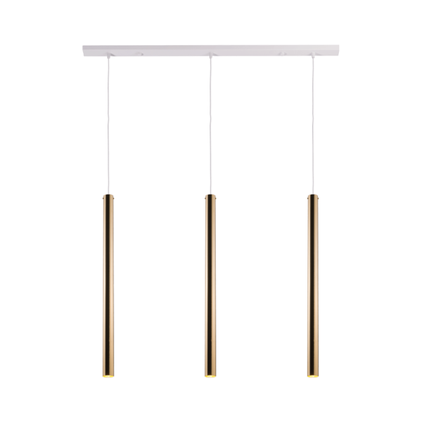 Lampa wisząca Akadi 3 - Mosiądz polerowany-biała (700 mm) 8886  - Antigo