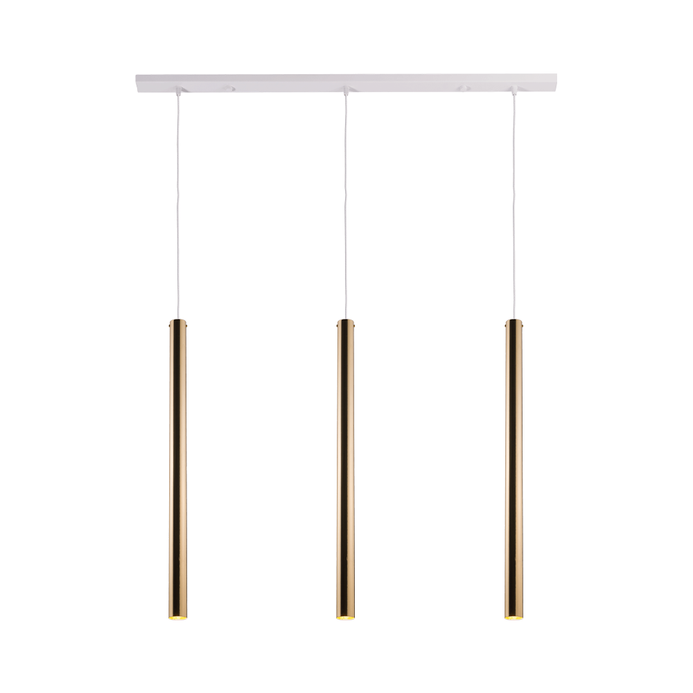 Lampa wisząca Akadi 3 - Mosiądz polerowany-biała (700 mm) 8886 - Antigo
