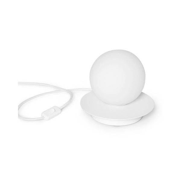 Lampka stołowa nocna biała BORRA ST B1A111P1 - Ummo Lighting