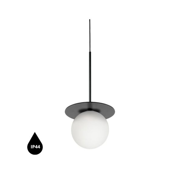Lampa wisząca łazienkowa BORRA B czarna z szczelnością IP44 - Ummo Lighting