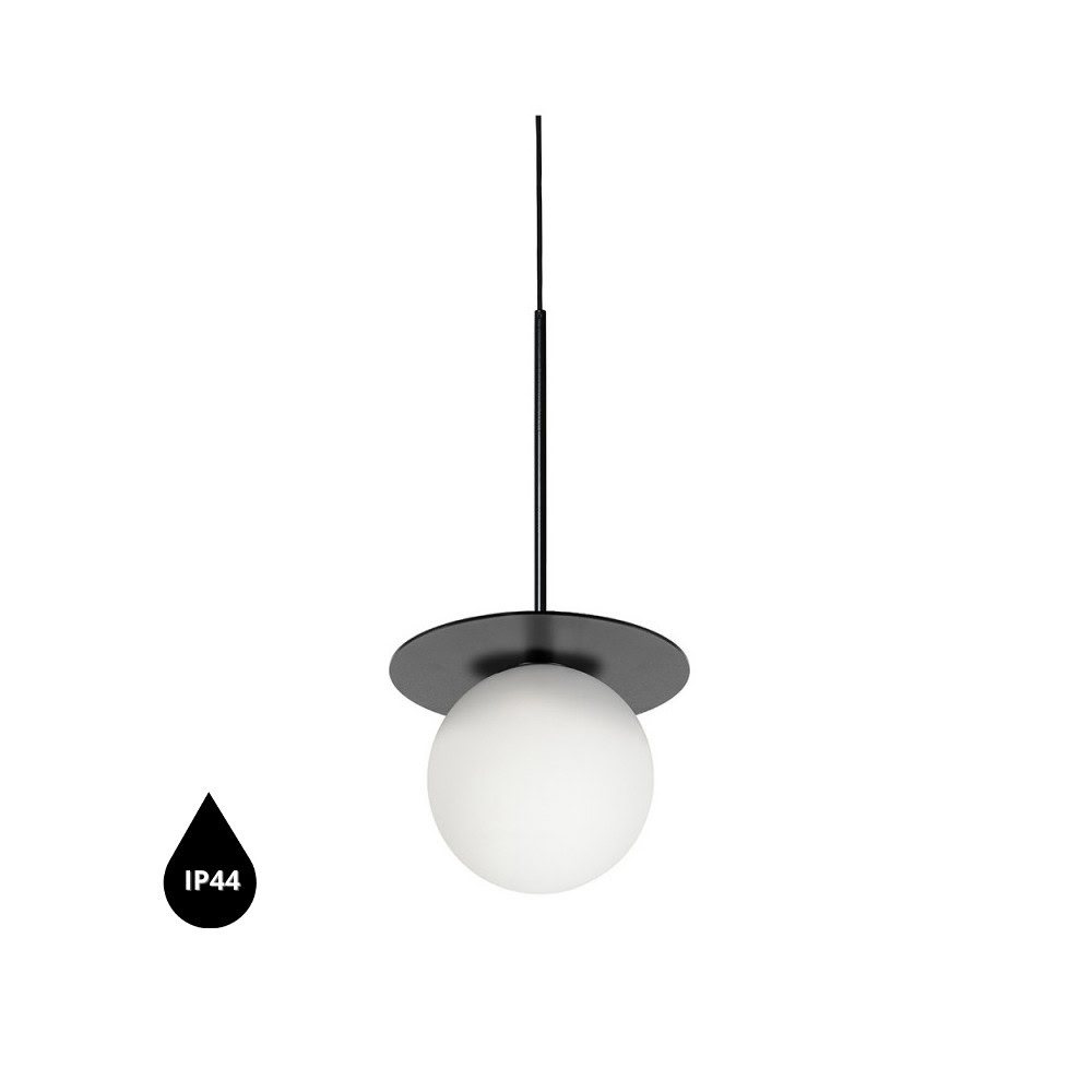 Lampa wisząca łazienkowa BORRA B czarna z szczelnością IP44 - Ummo Lighting