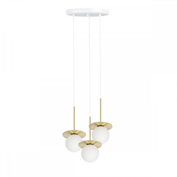 Lampa wisząca BORRA B potrójna z mosiądzem BRB331P3 - Ummo Lighting