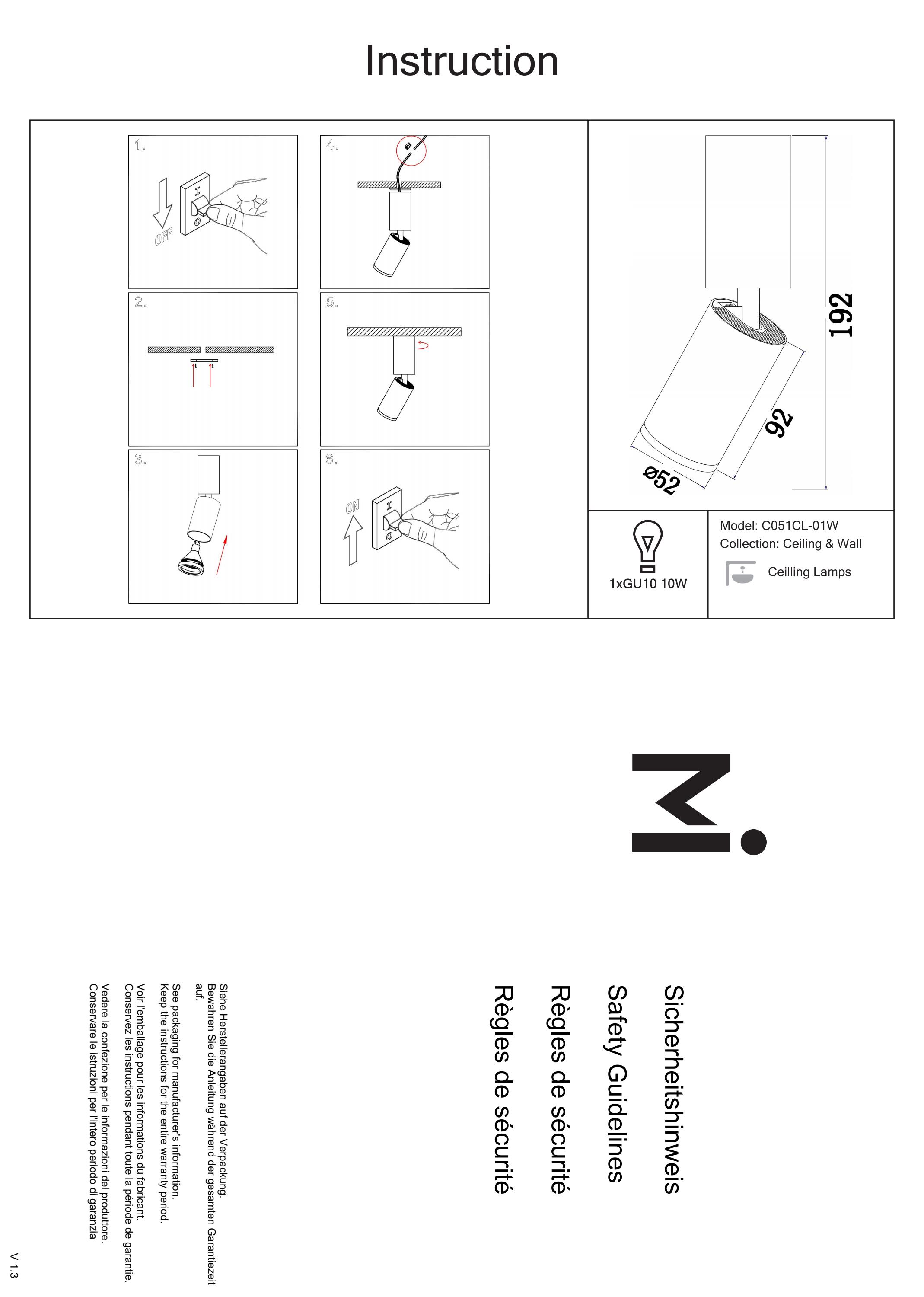 Spot FOCUS S C051CL-01W - Maytoni - obrazek 3