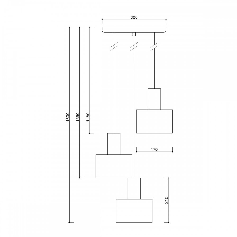 Lampa wisząca ENKEL 3P czarna EN3322P3 - Ummo Lighting - obrazek 3