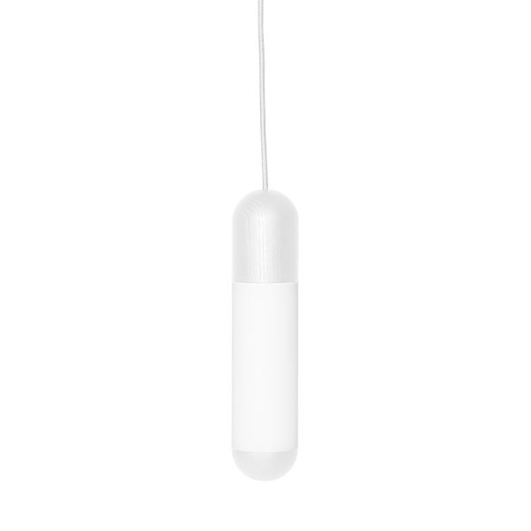 Lampa wisząca minimalistyczna metal drewno szkło FUNSUI biała FNA111P0 - Ummo Lighting