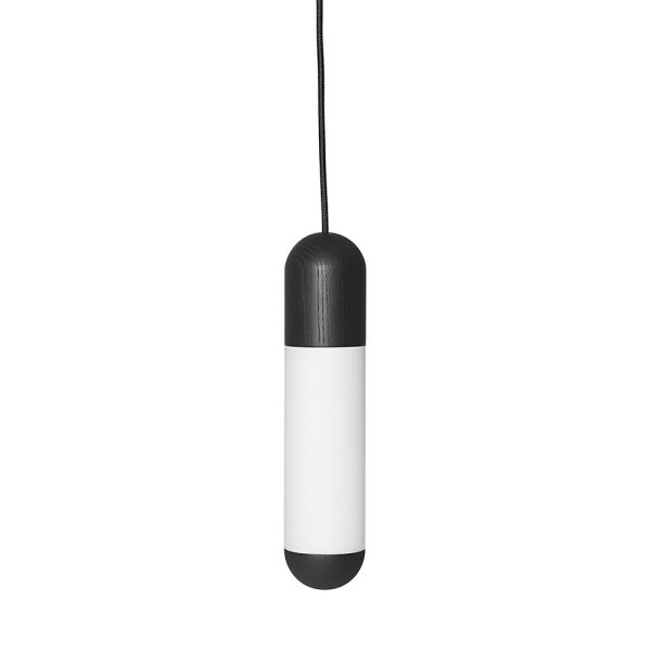 Lampa wisząca minimalistyczna metal drewno szkło FUNSUI czarna FNA122P0 - Ummo Lighting