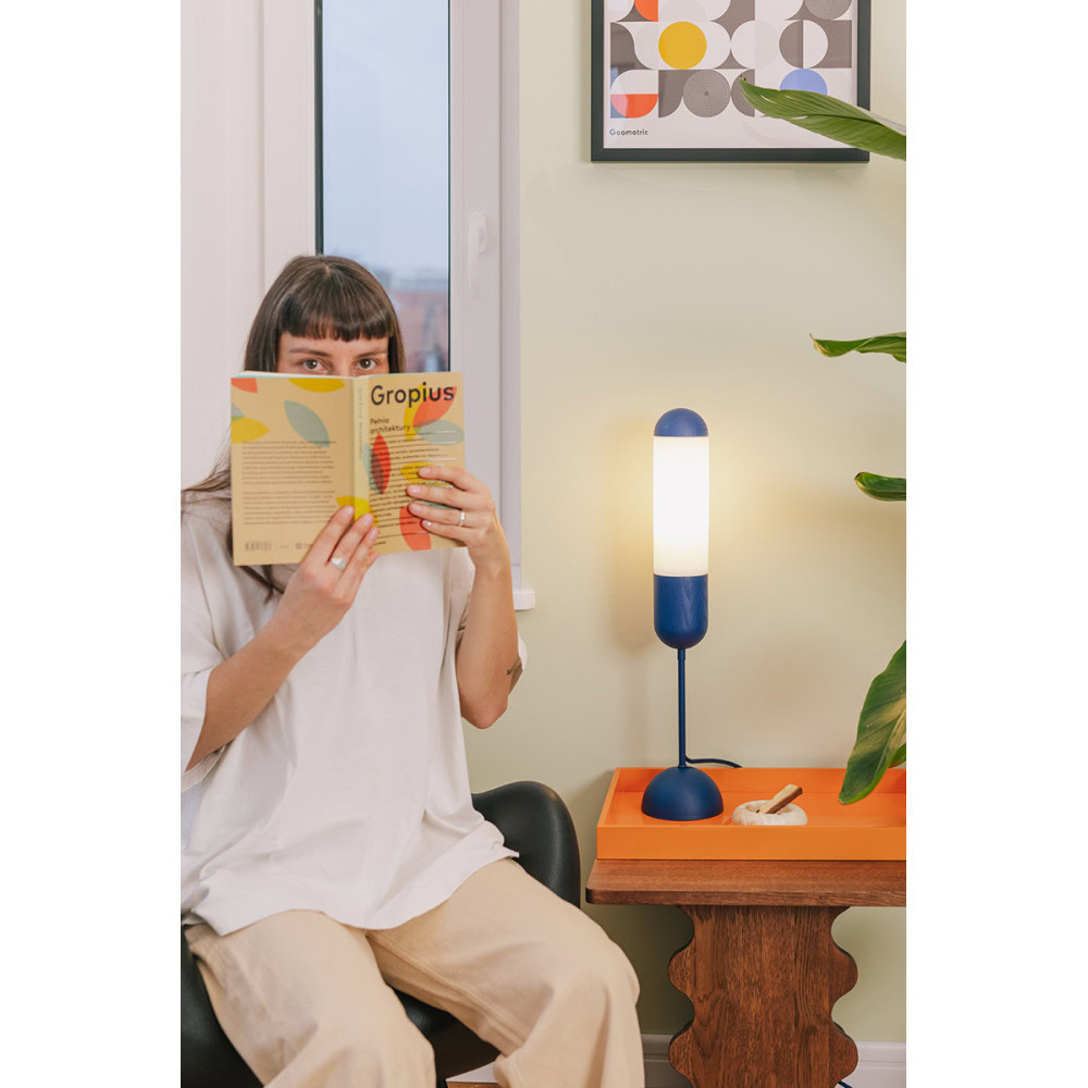 Lampa stołowa minimalistyczna FUNSUI biała FNS111P1 - Ummo Lighting - obrazek 6