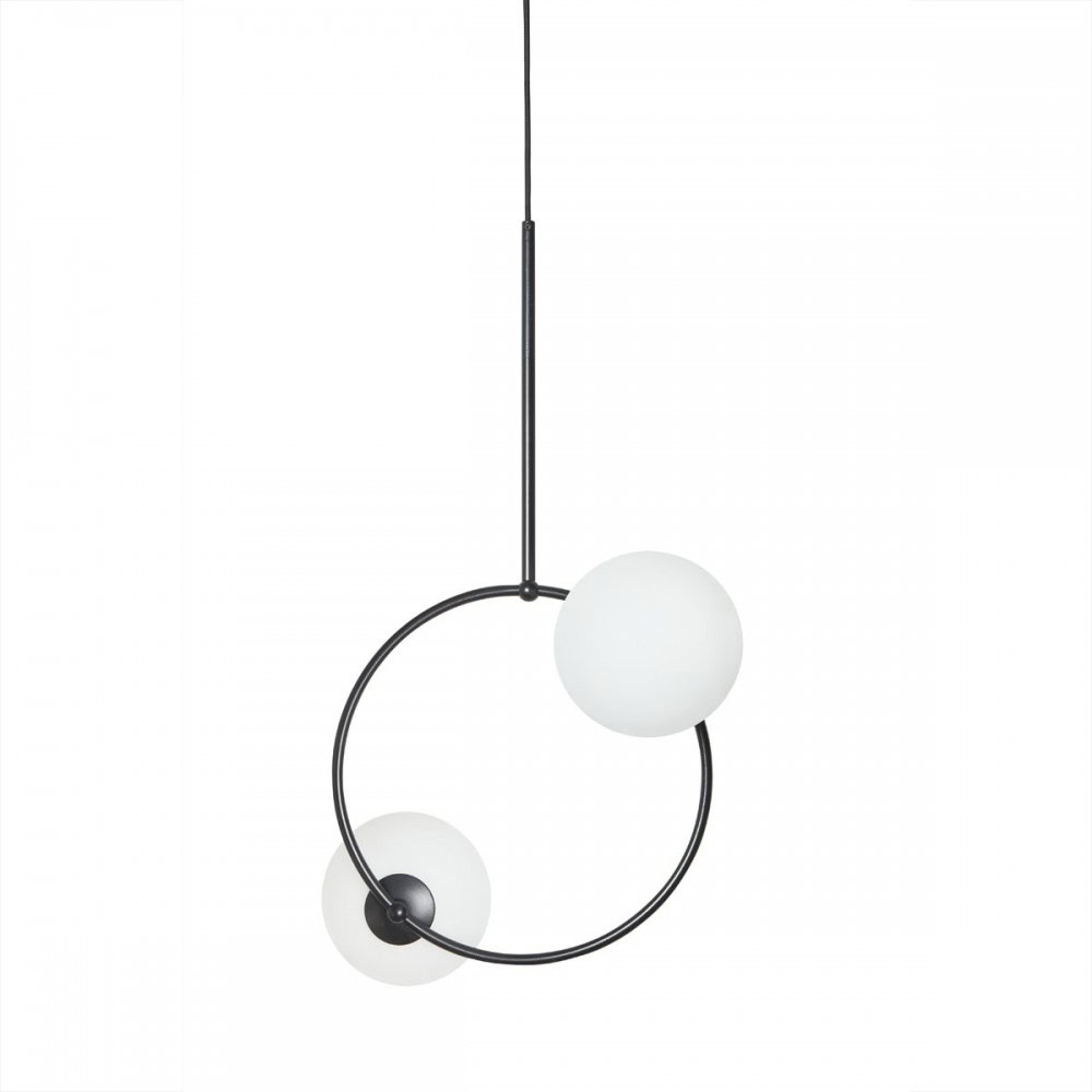 Lampa wisząca kule + okrąg FUPPU czarna FPA222P0 - Ummo Lighting