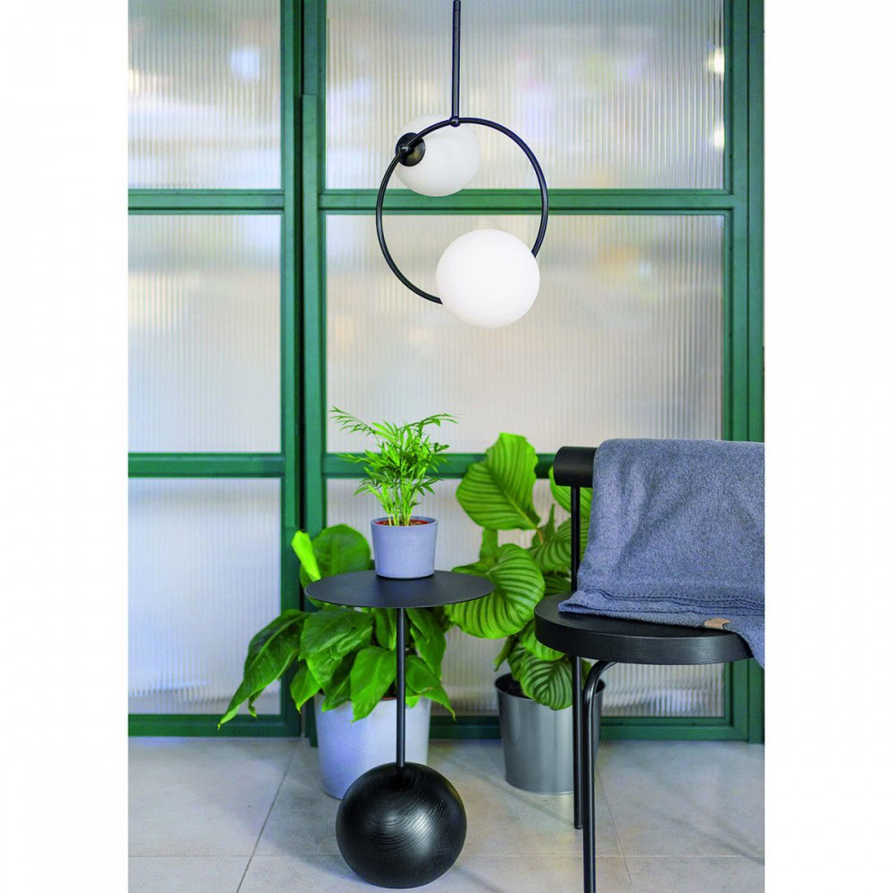 Lampa wisząca kule + okrąg FUPPU czarna FPA222P0 - Ummo Lighting - obrazek 2