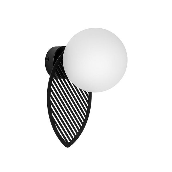 Kinkiet minimalistyczny szklana kula FYLLO czarna FYB12000 - Ummo Lighting
