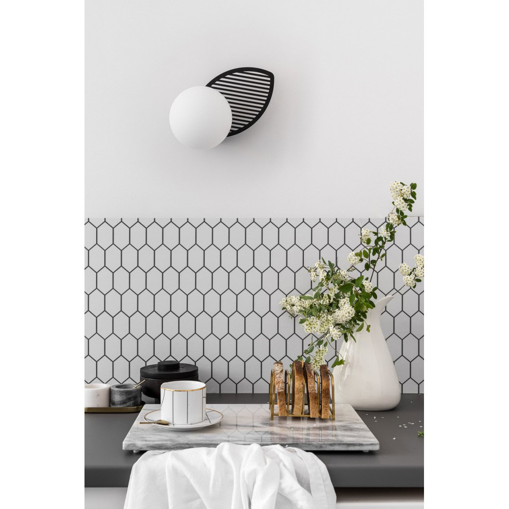 Kinkiet minimalistyczny szklana kula FYLLO czarna FYB12000 - Ummo Lighting - obrazek 2