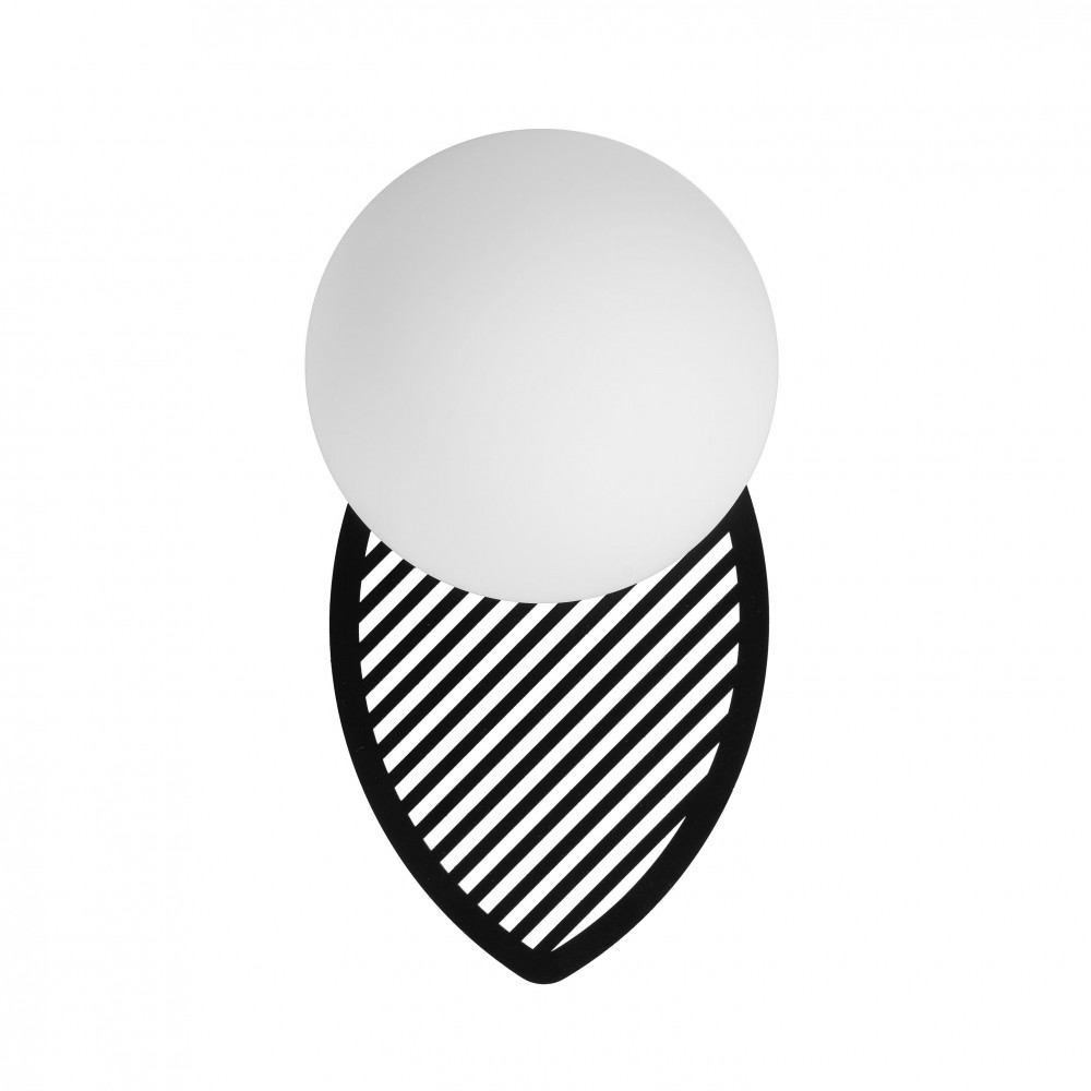 Kinkiet minimalistyczny szklana kula FYLLO czarna FYB12000 - Ummo Lighting - obrazek 4