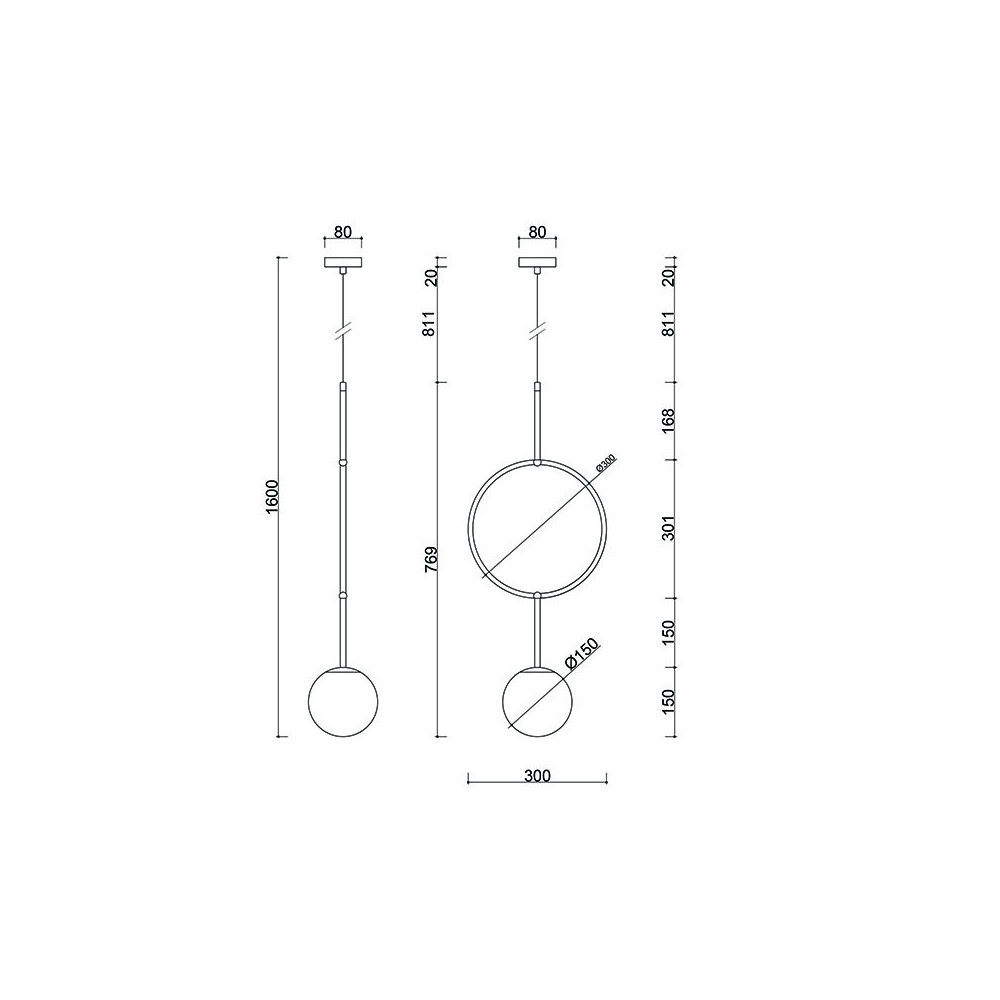 Lampa wisząca minimalistyczna kula ISUULLA biała ISA111P0 - Ummo Lighting - obrazek 3