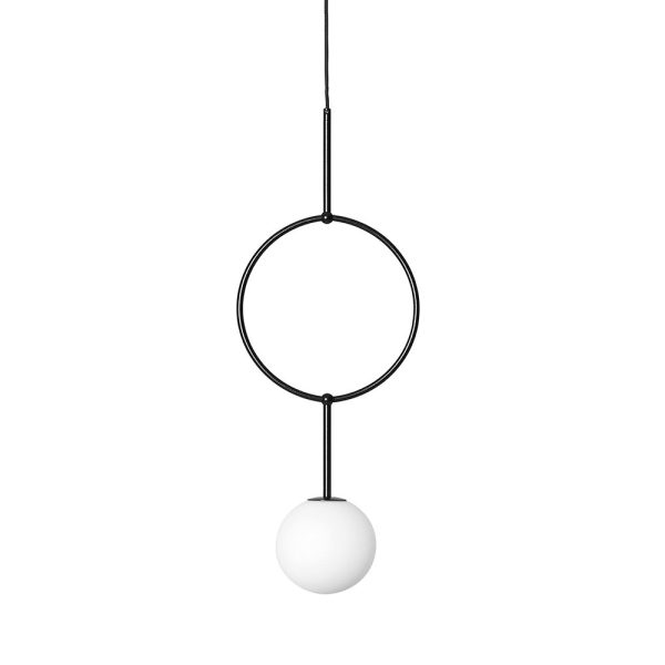 Lampa wisząca minimalistyczna kula ISUULLA czarna ISA122P0 - Ummo Lighting