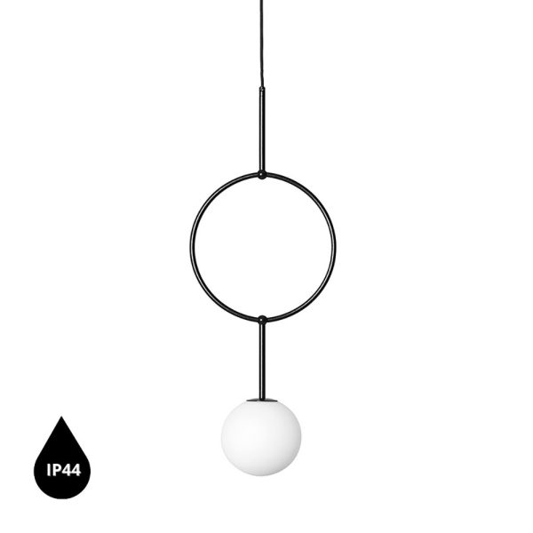 Lampa wisząca łazienkowa IP44 kula IP44 ISUULLA czarna ISA122PS0 - Ummo Lighting
